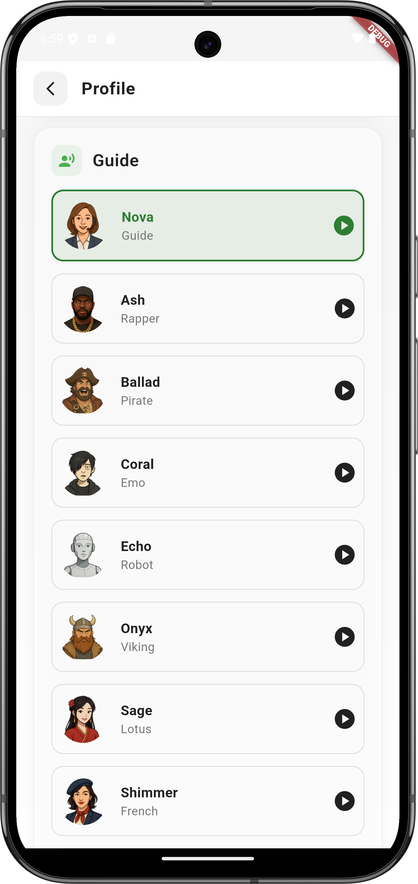 GuideX Choose Guide - Select from unique character voices
